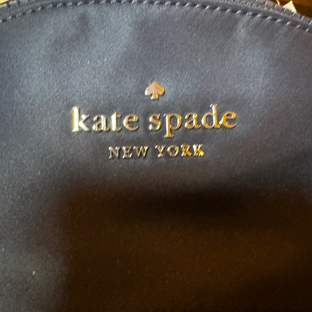 Kate Spade navy backpack silver brand logo double adjustable straps NWT ♠️ - Picture 5 of 14